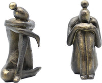 Resin Girl Statue Book Stopper Design For Modern Bookshelf Decor