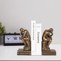 Sculpture Bookends With Artistic Thinker Design For Interior Decor