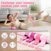Exercise resistance bands designed for stretching and strength training during Pilates workouts.