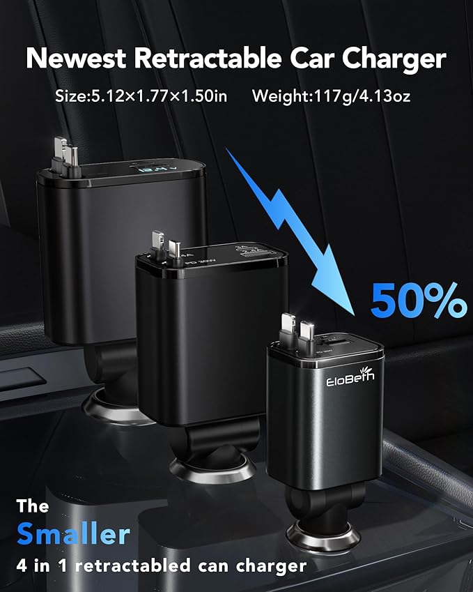 Retractable Car Charger in RV, Powering Devices During Road Trip