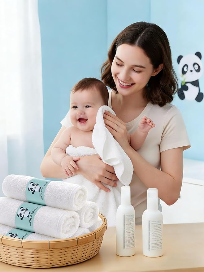 Reusable and washable baby washcloths for sustainable and safe cleaning