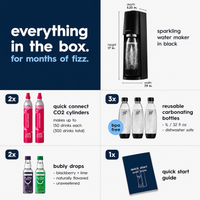 Reusable BPA-free bottles included with sparkling beverage maker
