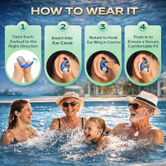Reusable Ear Plugs Set for Daily Swimming Use
