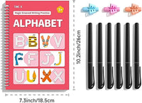 Reusable handwriting copybook with 3D groove tracing design