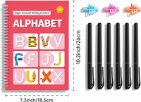 Reusable handwriting copybook with 3D groove tracing design