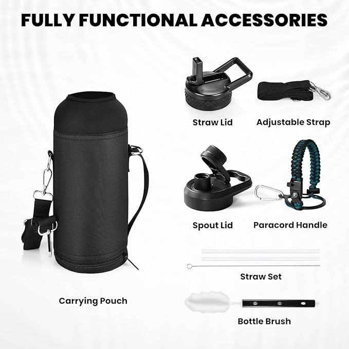 Reusable stainless steel water bottle for travel and fitness