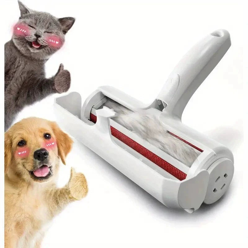 Reusable pet hair roller for furniture and couch