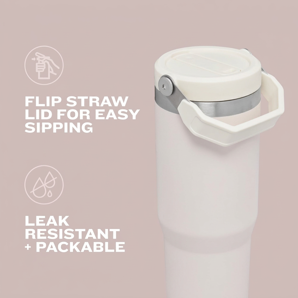 Reusable stainless steel tumbler with straw for eco friendly use