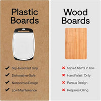 Black reversible cutting board set of three with juice grooves