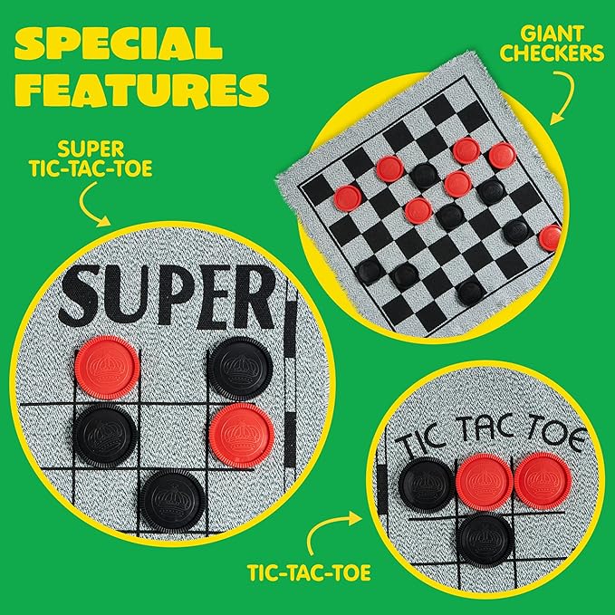 Reversible mat for checkers and tic tac toe games