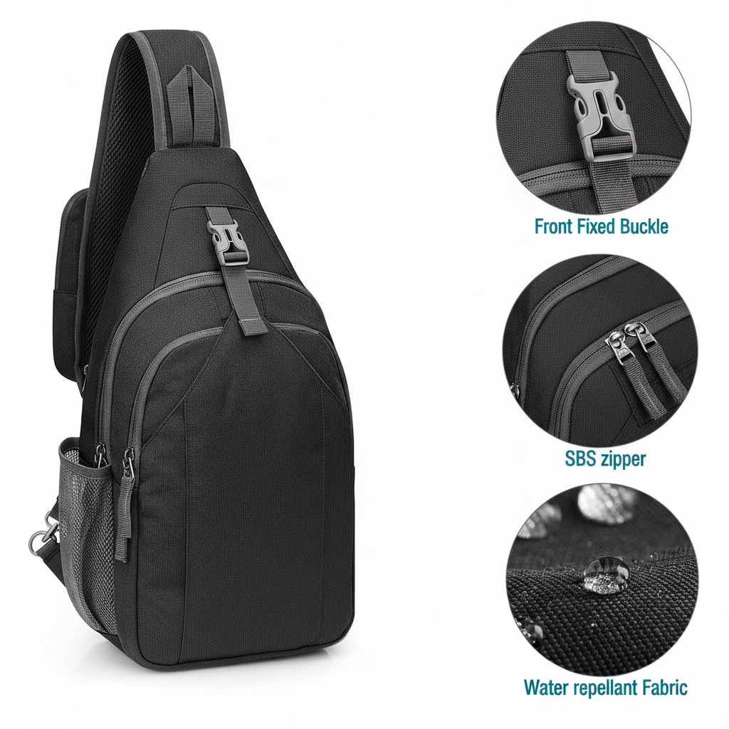 Sling bag with RFID protected compartment for cards and passport