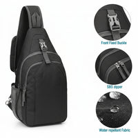 Sling bag with RFID protected compartment for cards and passport