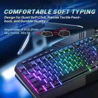 RGB backlit keyboard and mouse combo for PC and laptop setup