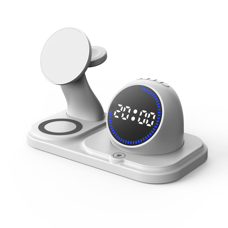 Wireless charger with RGB clock display and modern design