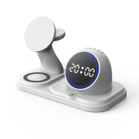 Wireless charger with RGB clock display and modern design
