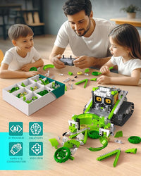 Robot building blocks for children ages 6–12 arranged for a construction activity.