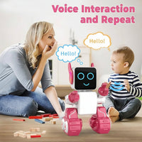 Electronic robot toy with handheld remote control