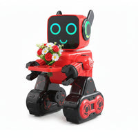Electronic robot toy with handheld remote control
