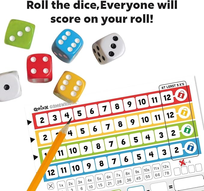 Roll and write dice game add on board game accessory