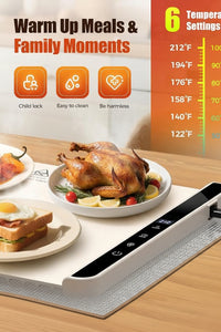 Rollable electric food warming mat for convenient storage