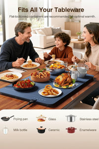 Rollable electric food warming mat for convenient storage
