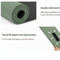 Rolled yoga mat secured with a carrying strap