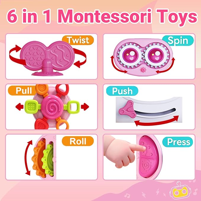 Rolling busy cube toy for supervised crawling activities