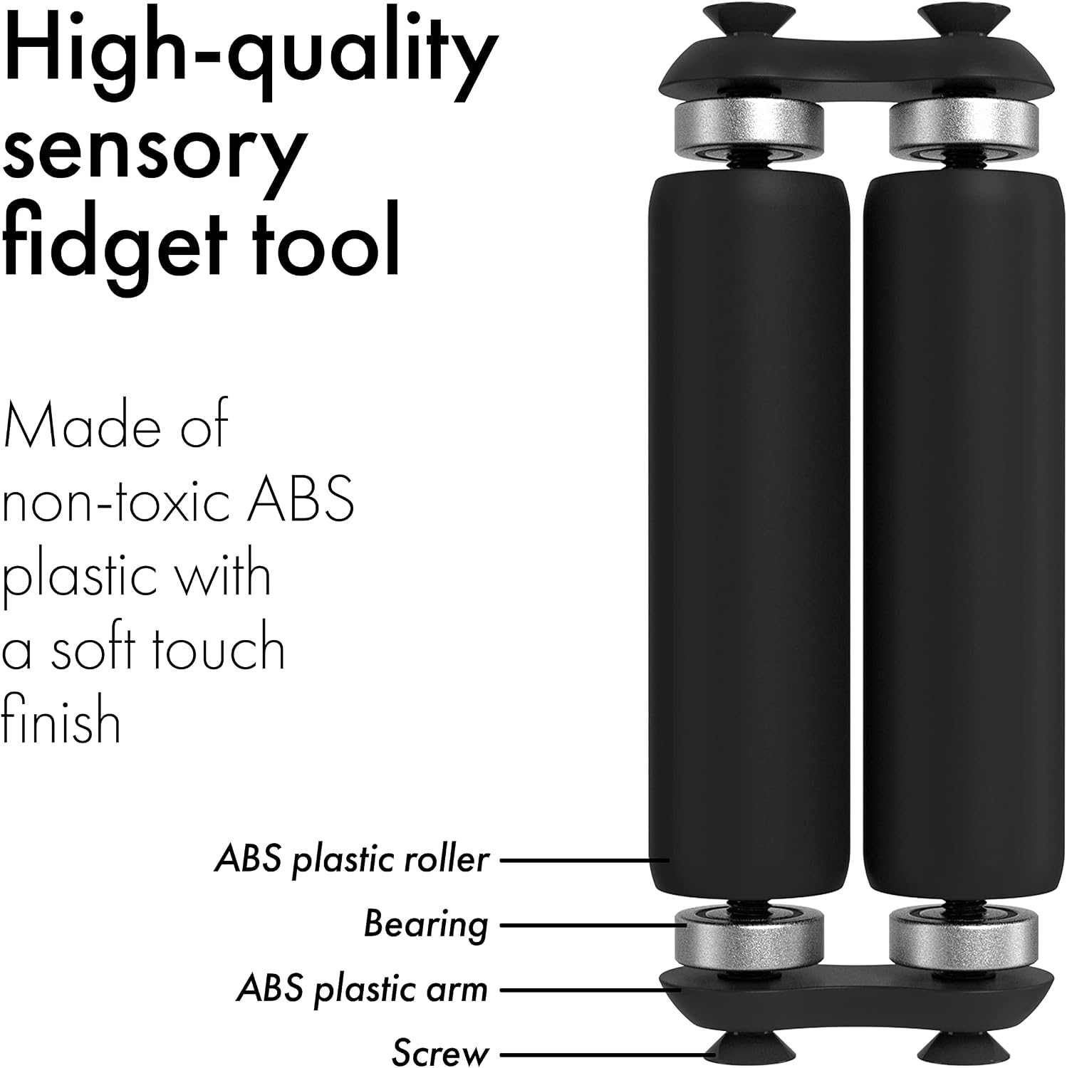 Close-up view of rolling handheld fidget toy