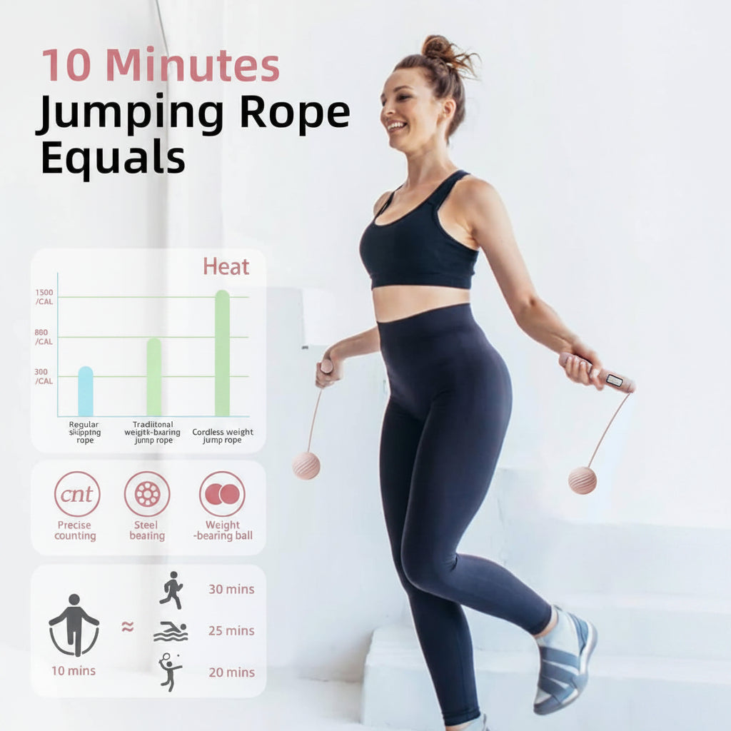 Ropeless jump rope with large weighted rotating balls