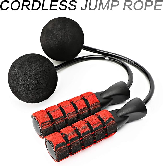 Ropeless skipping rope with adjustable weight for cardio workouts
