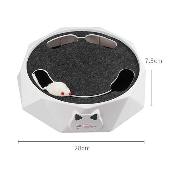 Rotating Cat Turntable Toy with Moving Plush Mouse