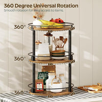 Rotating spice rack for kitchen countertop storage