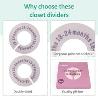 round baby closet dividers with clear size labels for easy sorting