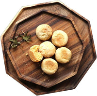 Round and square acacia wood serving platters