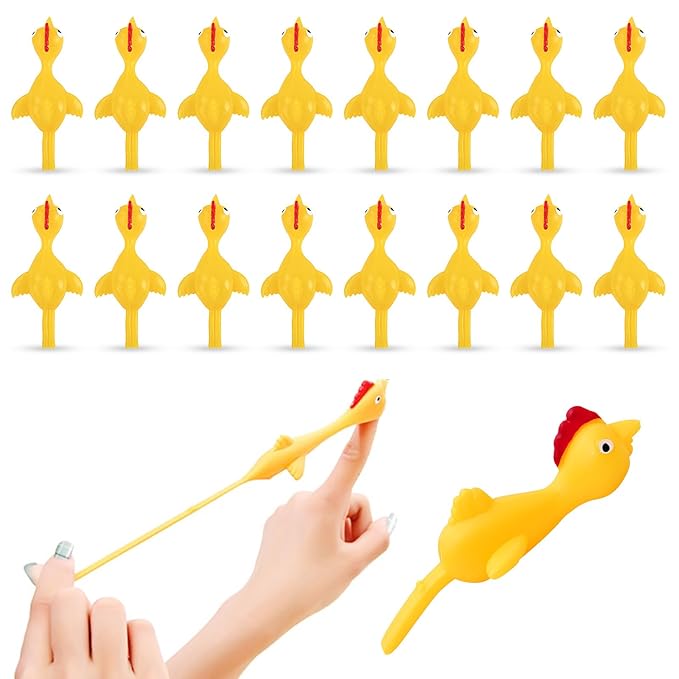 Rubber chicken party favor toys for birthdays and goodie bags