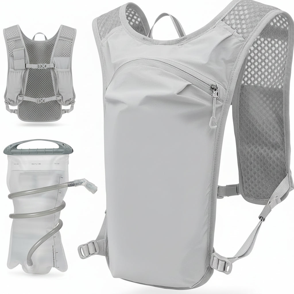 Running hydration backpack with 1.5L water bladder