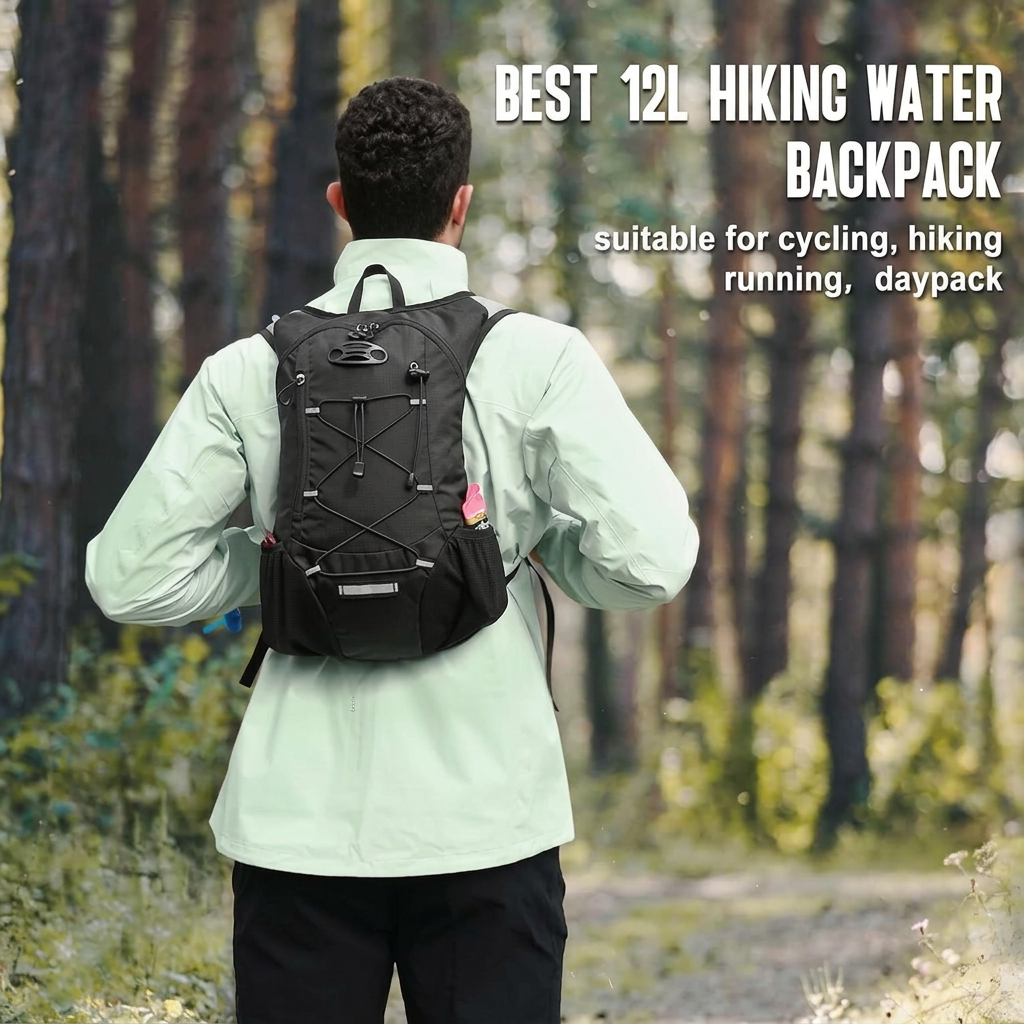 Running hydration pack for men and women with adjustable breathable straps