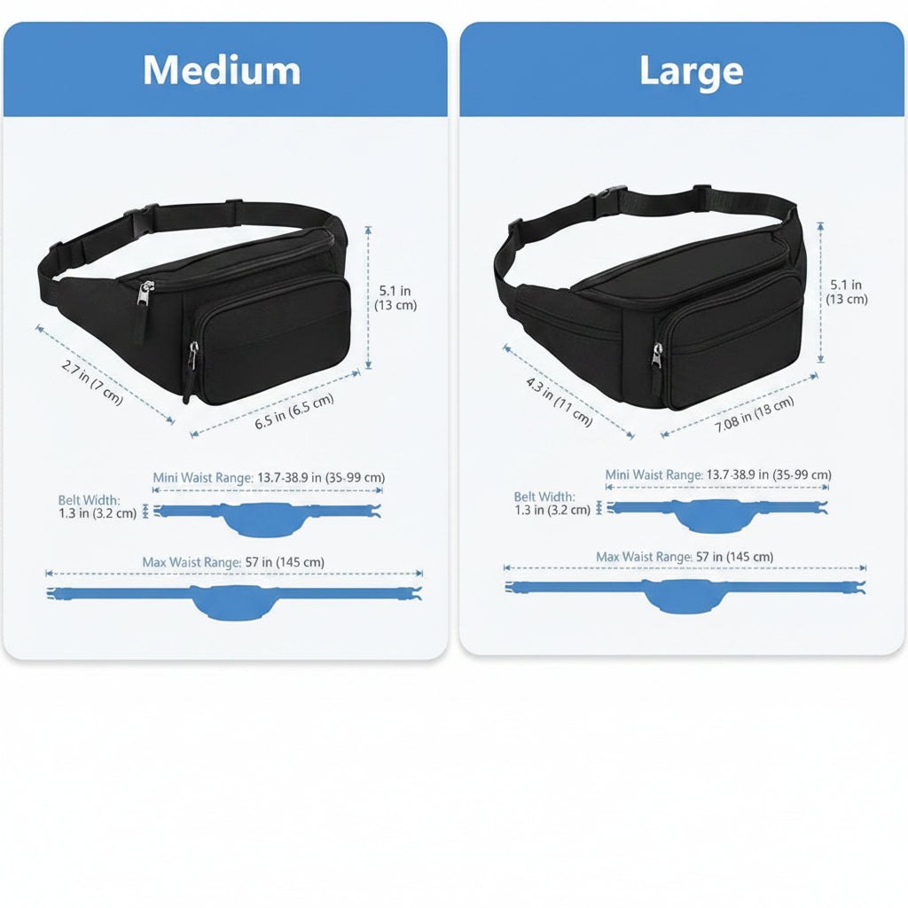 Running waist bag with adjustable strap for outdoor activities