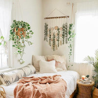 rustic farmhouse eucalyptus hanging wall decor with natural green leaves
