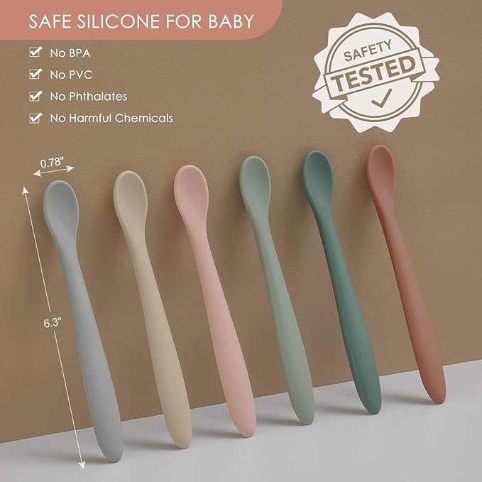 Safe Silicone Baby Feeding Spoons – No BPA, PVC, Phthalates, or Harmful Chemicals