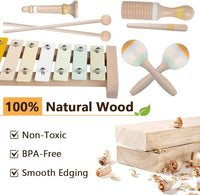Safe wooden xylophone toy non toxic baby musical instrument smooth edges toddler friendly