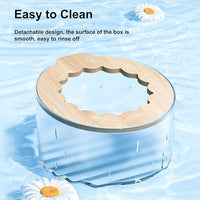  Sand bath box with removable lid and smooth edges for safety