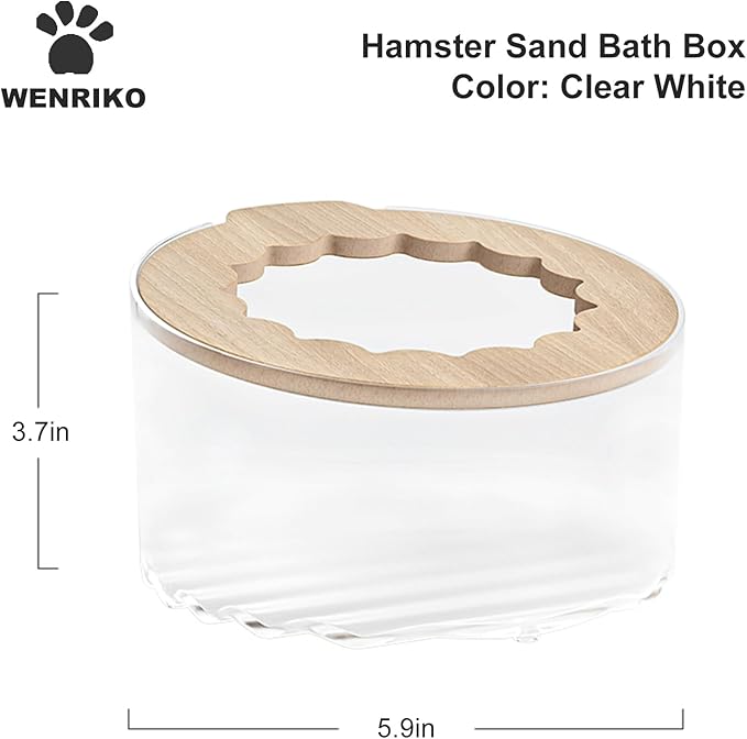 Side view showing compact and durable hamster sand bath enclosure