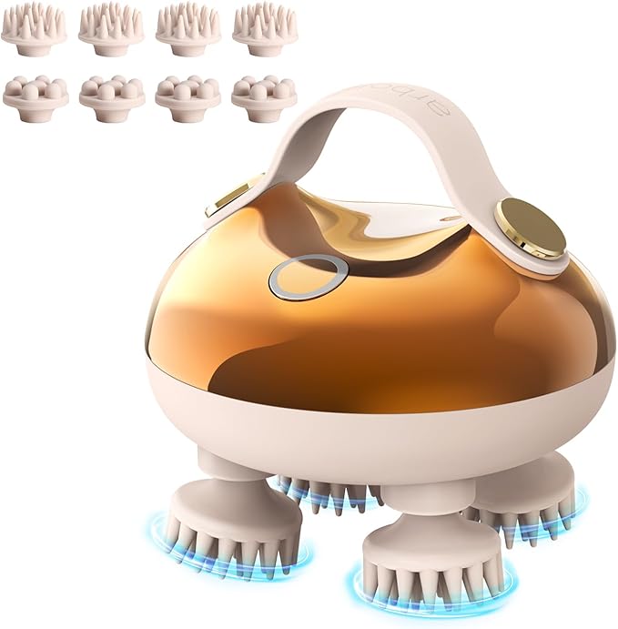 Front view of 5-in-1 Handheld Scalp Massager with removable claws