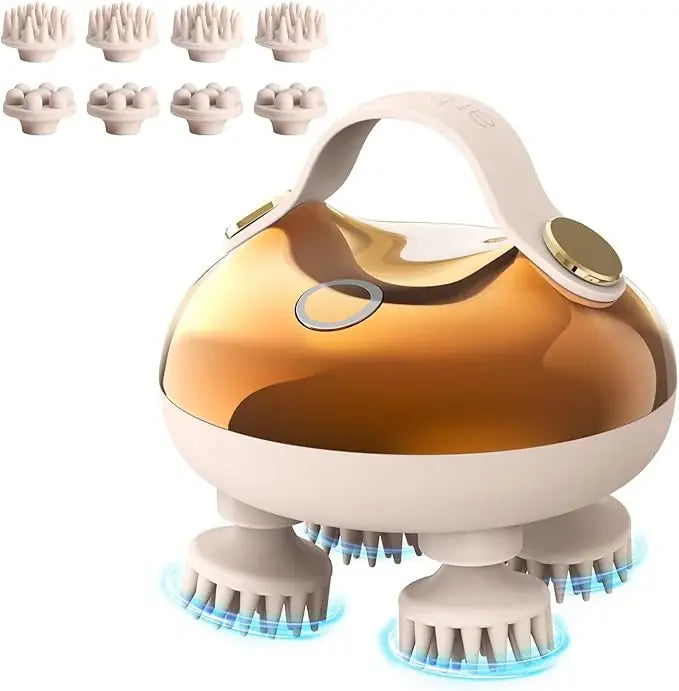 Front view of 5-in-1 Handheld Scalp Massager with removable claws