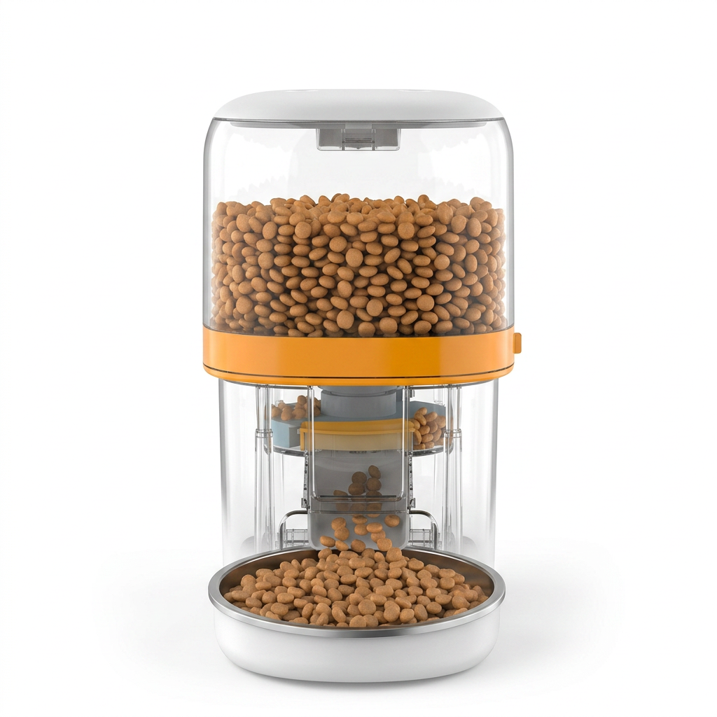 Scheduled food setting panel on a pet dry food unit