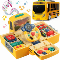 School bus toy with sound and light effects for boys and girls