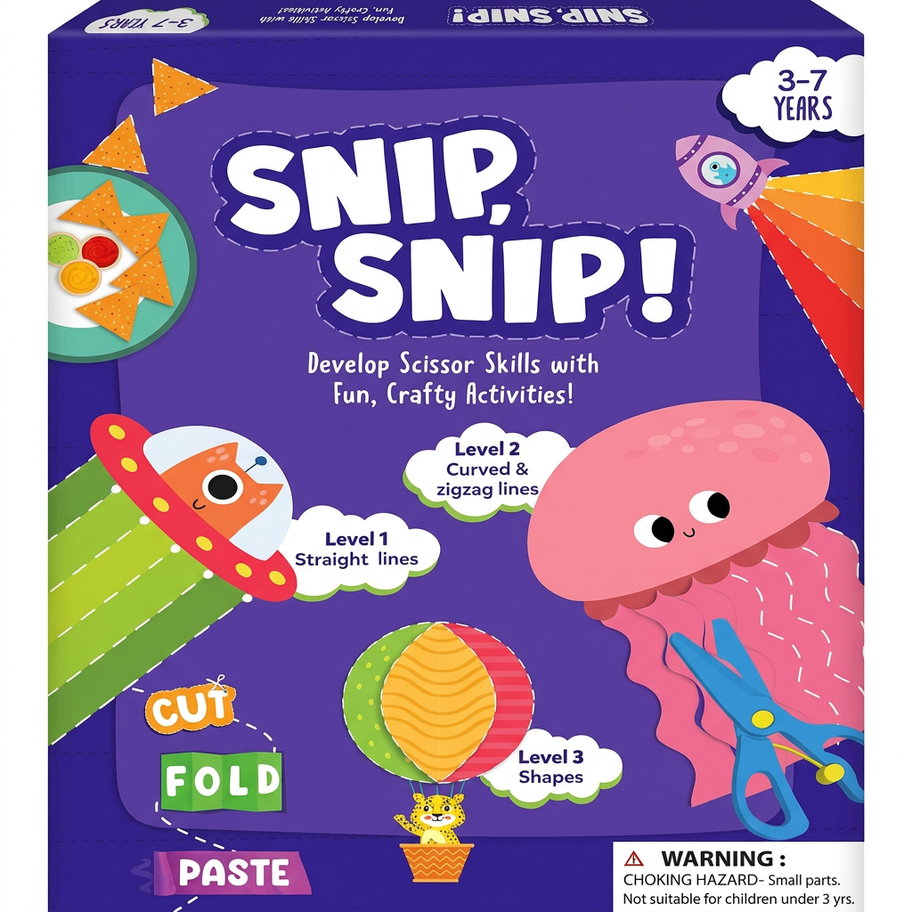 Scissor skills activity book for preschoolers with cutting activities and craft projects