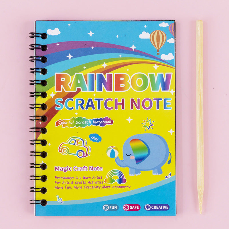 DIY scratch art book for children, colorful scratch paper for creative play