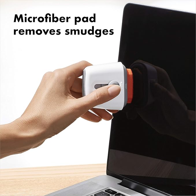 Swipe Cleaner Tool for Laptops and Screens, Streak-Free Cleaning with Soft Bristles.